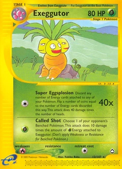 Exeggutor Pokémon card, number 12