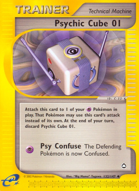 Psychic Cube 01 Pokémon card from Aquapolis, number 132 (Standard print)
