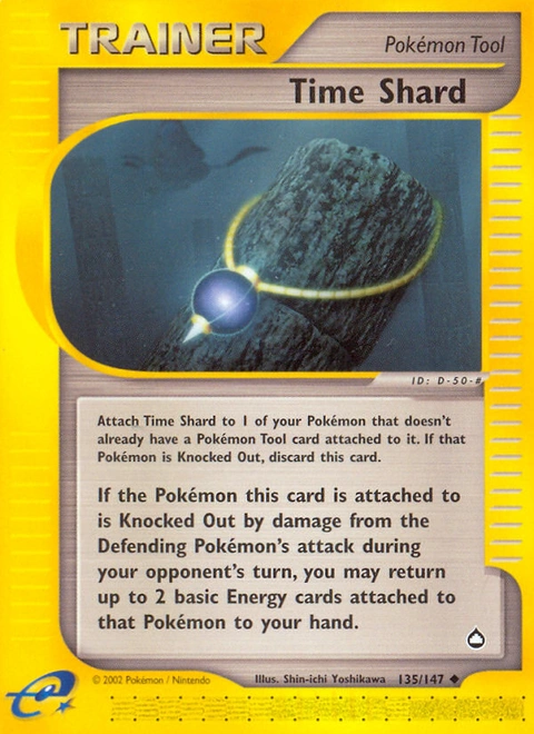 Time Shard Pokémon card from Aquapolis, number 135 (Standard print)
