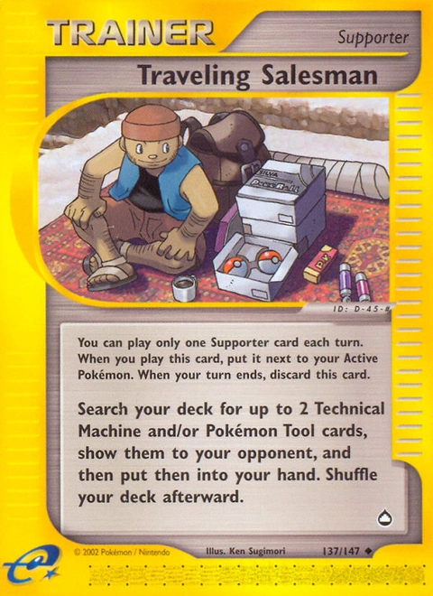 Traveling Salesman Pokémon card from Aquapolis, number 137 (Standard print)