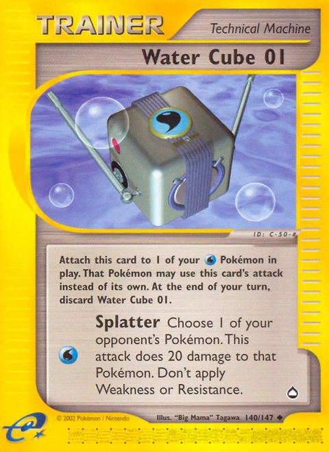 Water Cube 01 Pokémon card from Aquapolis, number 140 (Standard print)