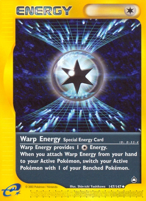 Warp Energy Pokémon card from Aquapolis, number 147 (Standard print)