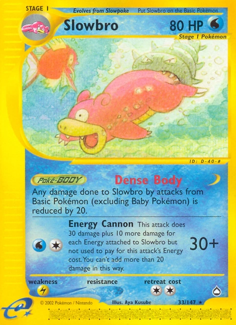 Slowbro Pokémon card from Aquapolis, number 33 (Standard print)