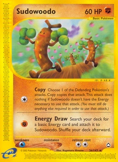 Sudowoodo Pokémon card, number 36