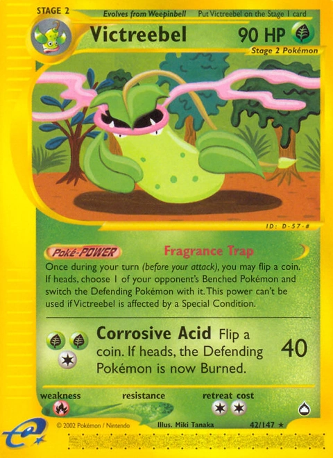 Victreebel Pokémon card from Aquapolis, number 42 (Standard print)