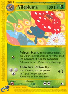 Vileplume Pokémon card, number 43