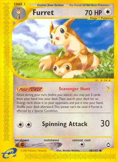 Furret Pokémon card, number 48