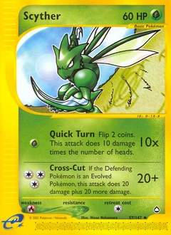 Scyther Pokémon card, number 57