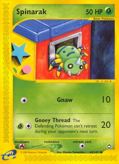 Spinarak Pokémon card, number 62