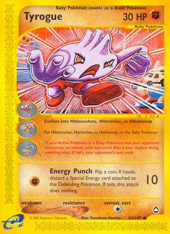 Tyrogue Pokémon card, number 63