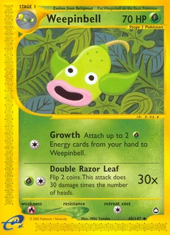 Weepinbell Pokémon card, number 65