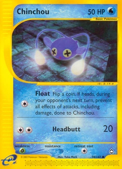 Chinchou Pokémon card, number 70