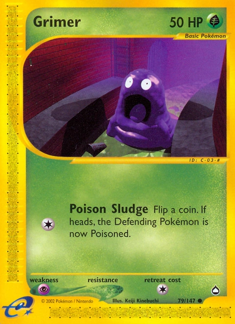 Grimer Pokémon card from Aquapolis, number 79 (Standard print)