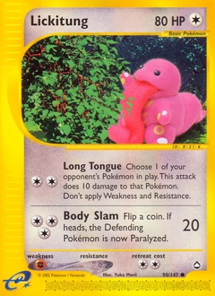 Lickitung Pokémon card, number 90