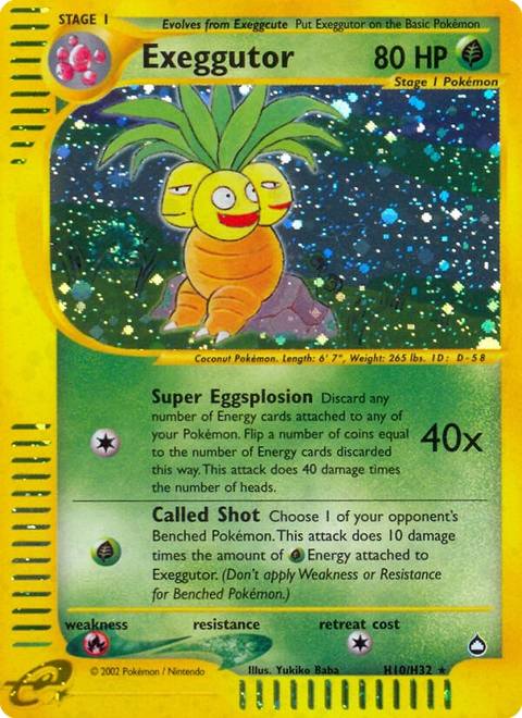 Exeggutor Pokémon card from Aquapolis, number H10 (Standard print)