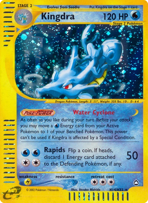 Kingdra Pokémon card from Aquapolis, number H14 (Standard print)