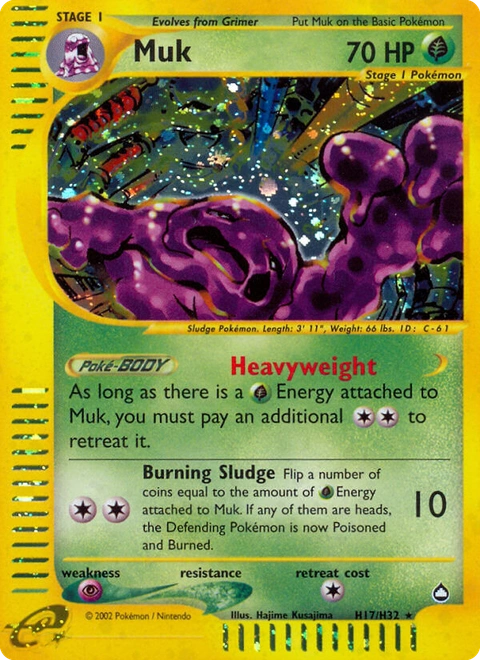 Muk Pokémon card from Aquapolis, number H17 (Standard print)