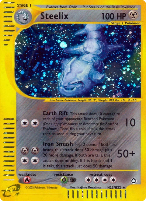 Steelix Pokémon card from Aquapolis, number H23 (Standard print)