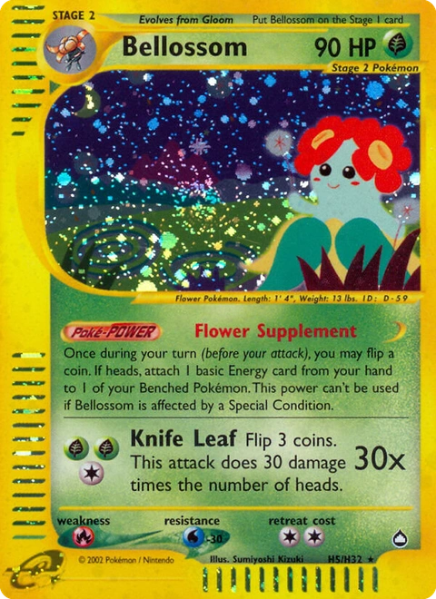 Bellossom Pokémon card from Aquapolis, number H5 (Standard print)
