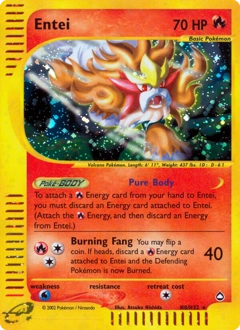 Entei Pokémon card, number H8