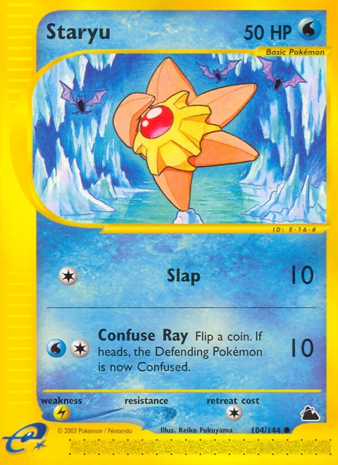 Staryu Pokémon card from Skyridge, number 104 (Standard print)