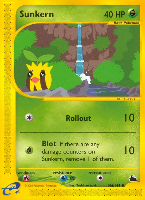 Sunkern Pokémon card from Skyridge, number 106 (Standard print)