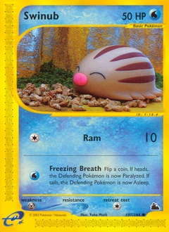 Swinub Pokémon card, number 107