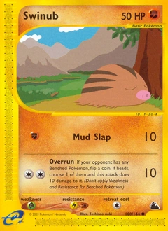 Swinub Pokémon card, number 108