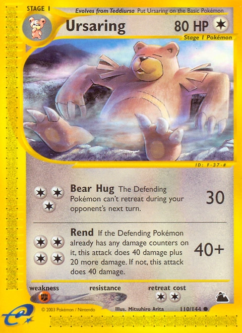 Ursaring Pokémon card from Skyridge, number 110 (Standard print)
