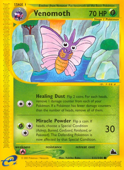 Venomoth Pokémon card from Skyridge, number 111 (Standard print)
