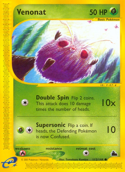 Venonat Pokémon card from Skyridge, number 112 (Standard print)