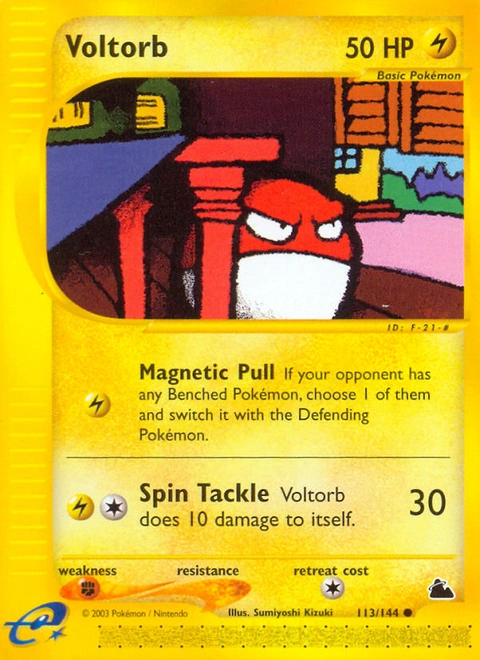 Voltorb Pokémon card from Skyridge, number 113 (Standard print)