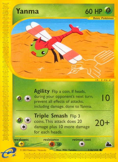 Yanma Pokémon card from Skyridge, number 116 (Standard print)