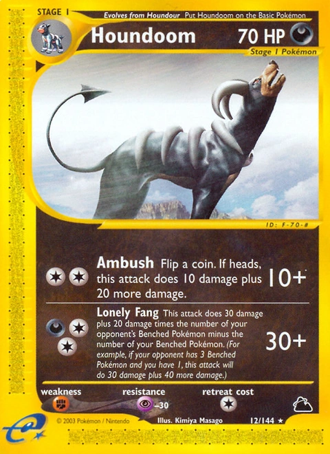 Houndoom Pokémon card from Skyridge, number 12 (Standard print)