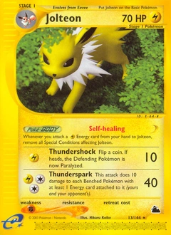 Jolteon Pokémon card, number 13