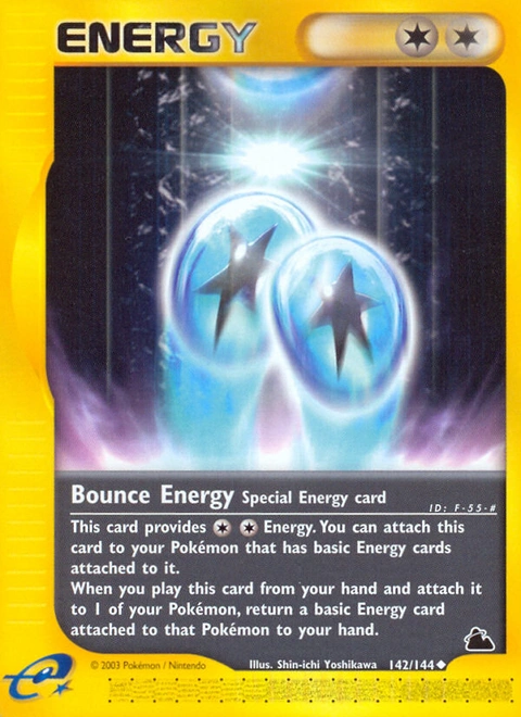 Bounce Energy Pokémon card from Skyridge, number 142 (Standard print)