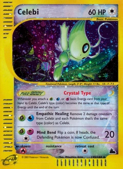 Celebi Pokémon card, number 145