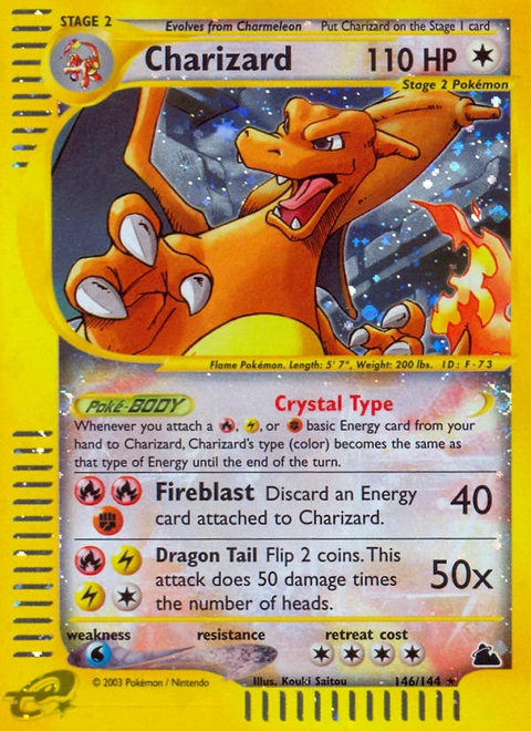 Charizard Pokémon card from Skyridge, number 146 (Holo print)