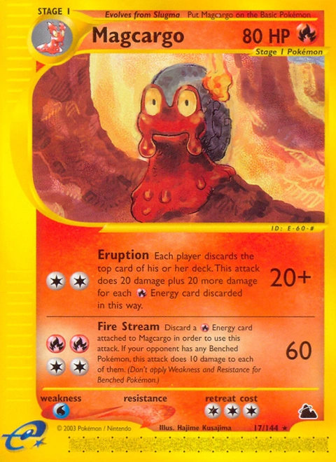 Magcargo Pokémon card from Skyridge, number 17 (Standard print)
