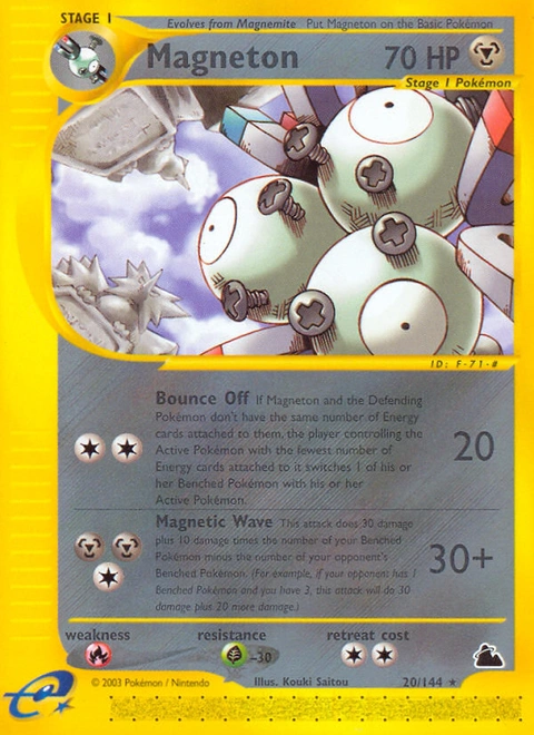 Magneton Pokémon card from Skyridge, number 20 (Standard print)