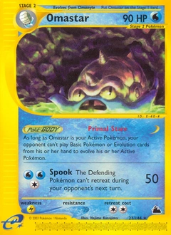 Omastar Pokémon card, number 23