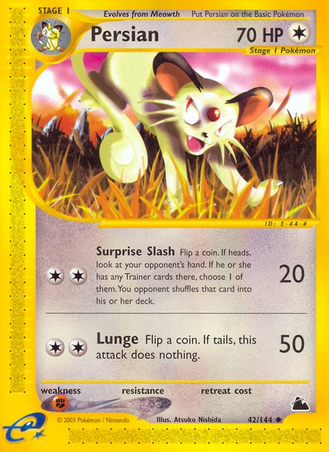 Persian Pokémon card from Skyridge, number 42 (Standard print)