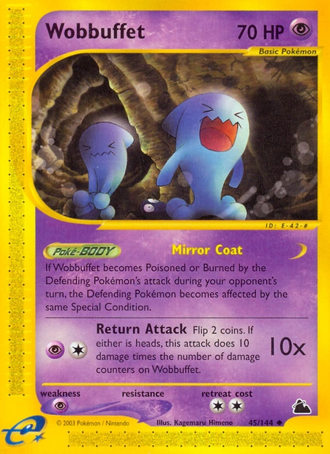 Wobbuffet Pokémon card from Skyridge, number 45 (Standard print)