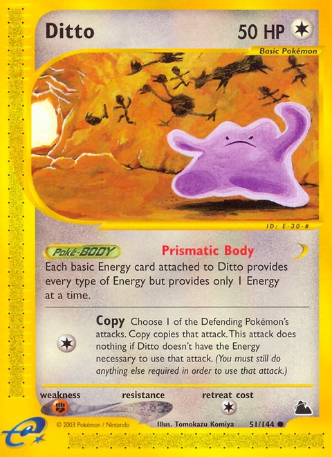 Ditto Pokémon card from Skyridge, number 51 (Standard print)