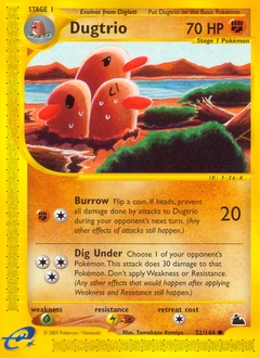 Dugtrio Pokémon card, number 52
