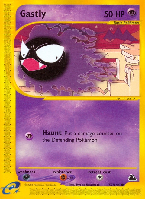 Gastly Pokémon card from Skyridge, number 57 (Standard print)