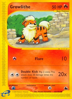 Growlithe Pokémon card, number 62