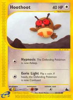 Hoothoot Pokémon card, number 65