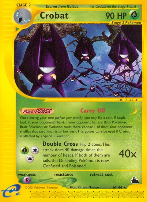 Crobat Pokémon card from Skyridge, number 6 (Standard print)