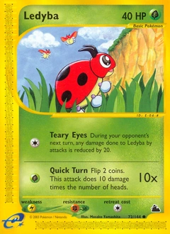 Ledyba Pokémon card, number 72